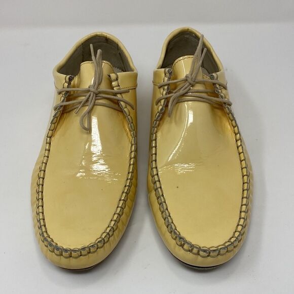 Carvela Original Top Skipper Vintage Desert Driving Boots Yellow Patent Leather - Picture 3 of 16